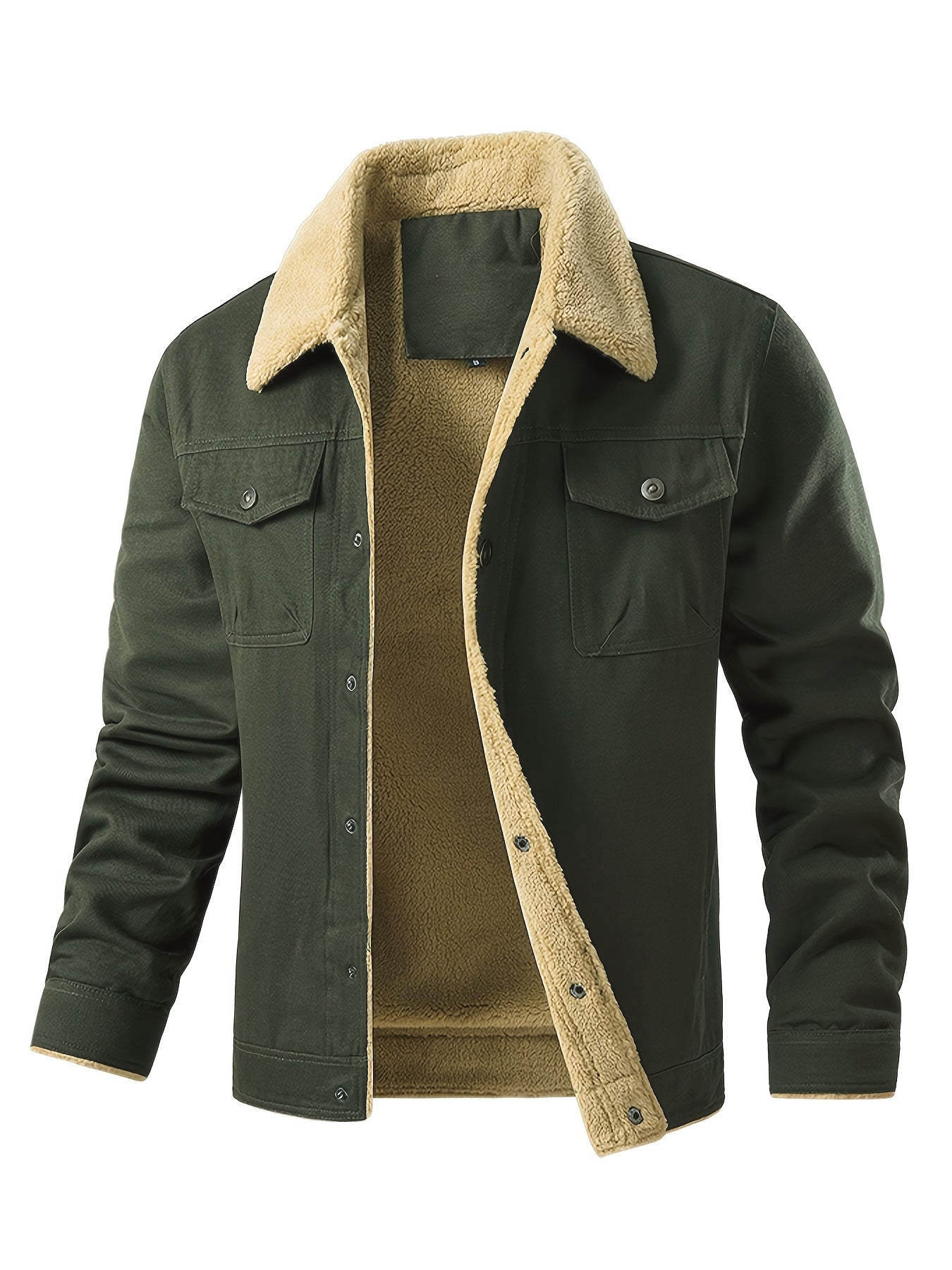 Men's Fleece-Lined Workwear Jacket for Warmth in Fall/Winter