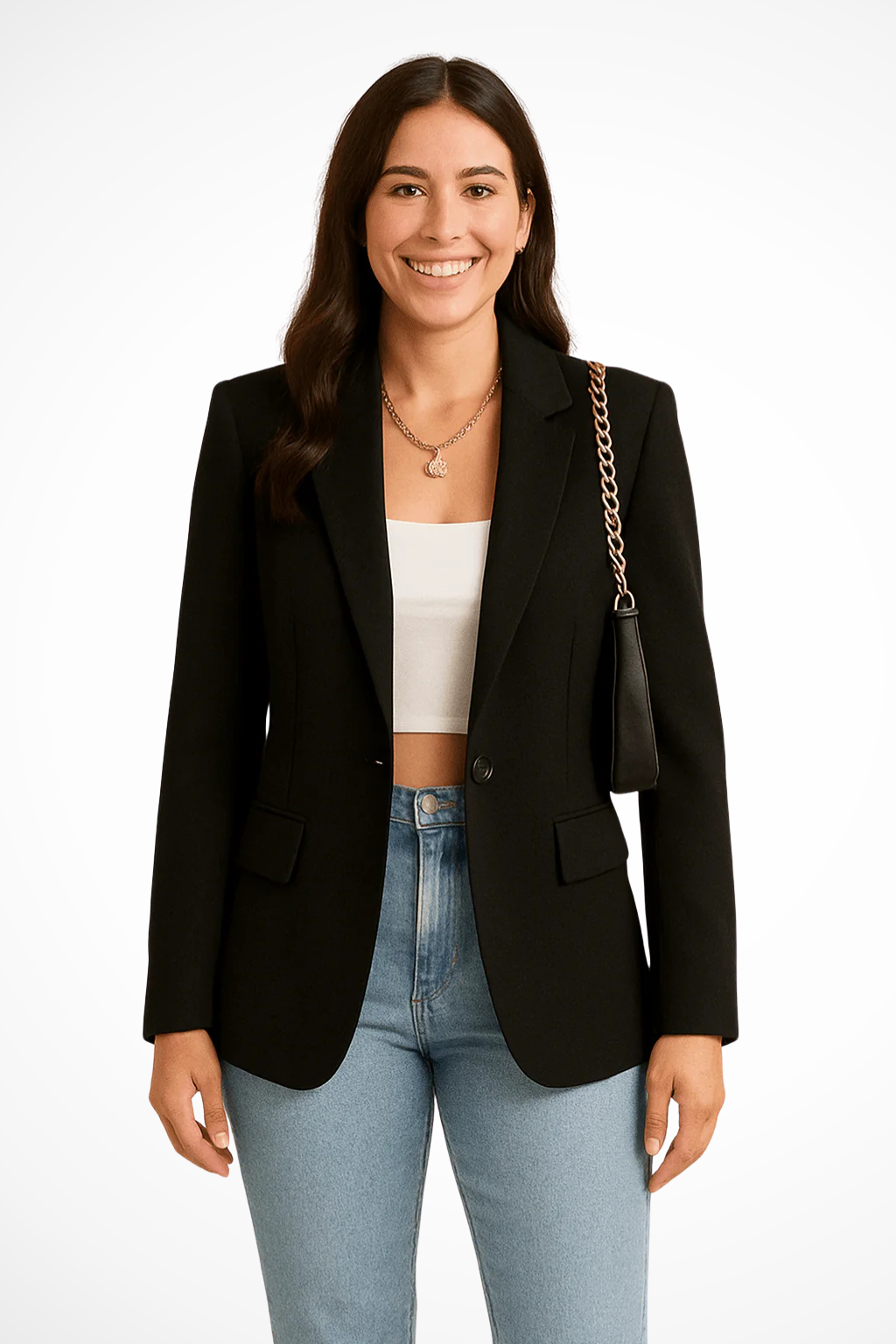 Women's Blazer - Tailored Fit with Single Button Closure