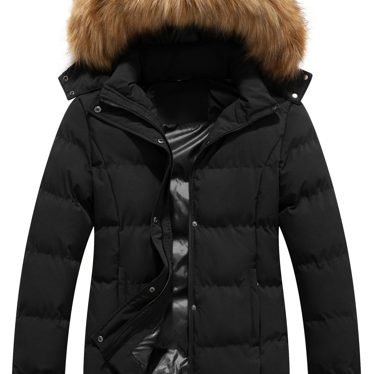 Women's Hooded Warm Winter Puffer Coat with Removable Hood