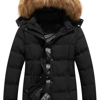 Women's Hooded Warm Winter Puffer Coat with Removable Hood