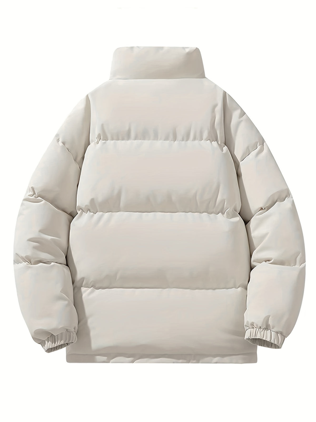 Autumn/Winter Men's Regular Fit Thickened Casual Solid Color Padded Coat, Men's Winter Warm Outerwear