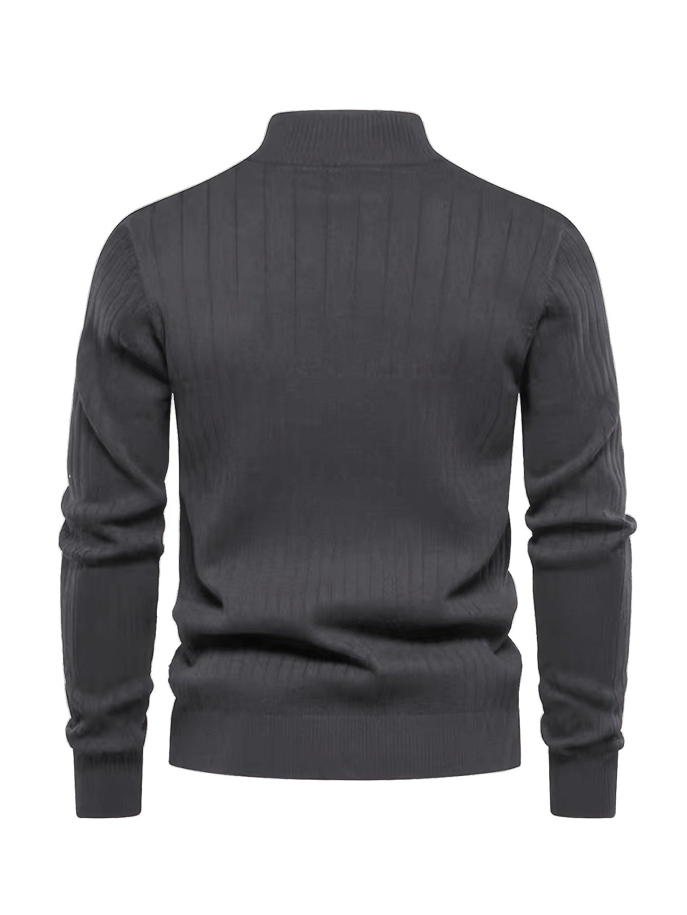 Men's Stand Collar Zipper Knit Pullover Sweater for Fall Comfort