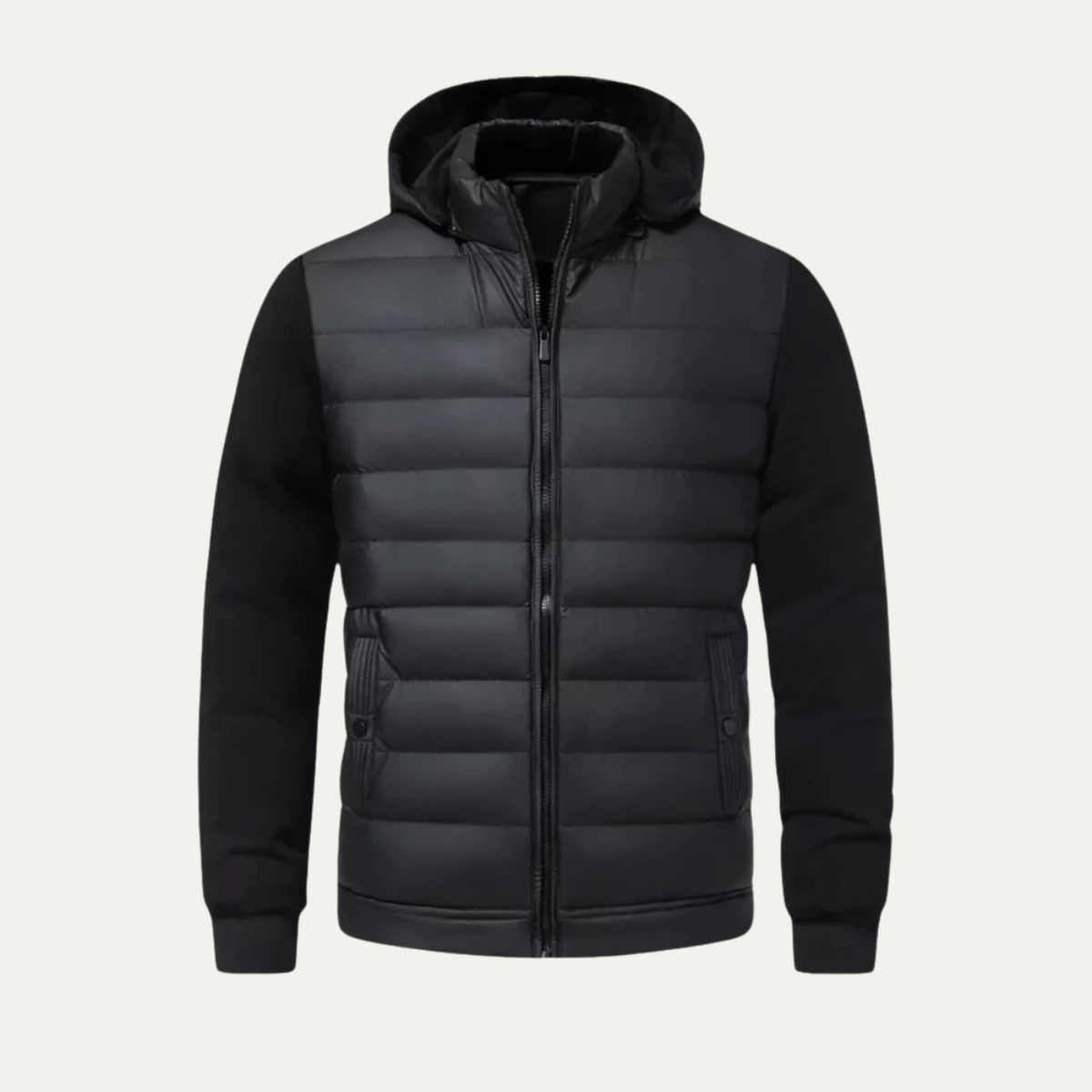 Men's Hybrid Quilted Winter Jacket with Hood