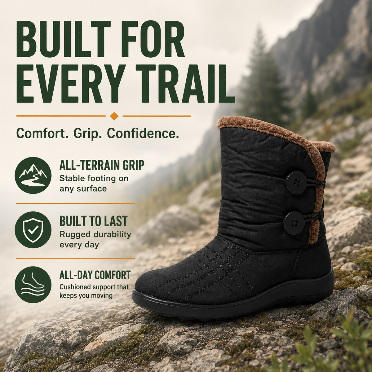 Women’s Waterproof Fleece-Lined Winter Boots