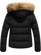 Women's Hooded Warm Winter Puffer Coat with Removable Hood