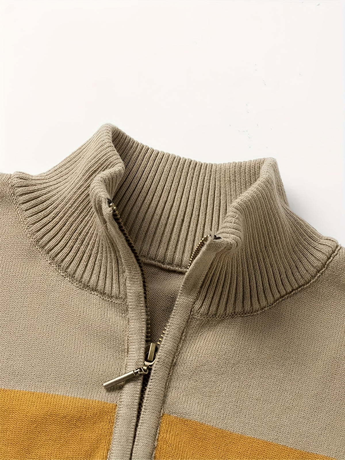 Men's Striped Knit Sweater, Soft Viscose Blend, Warm Casual Top