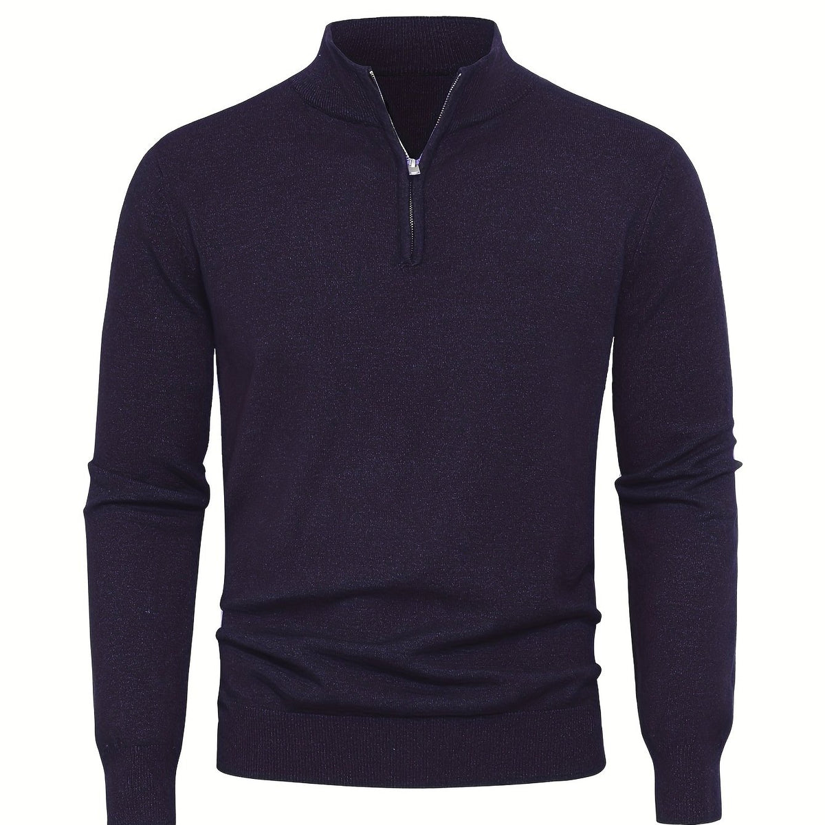 Men's Knit Zip-Front Sweater - Warm Thick Pullover for Cold Weather