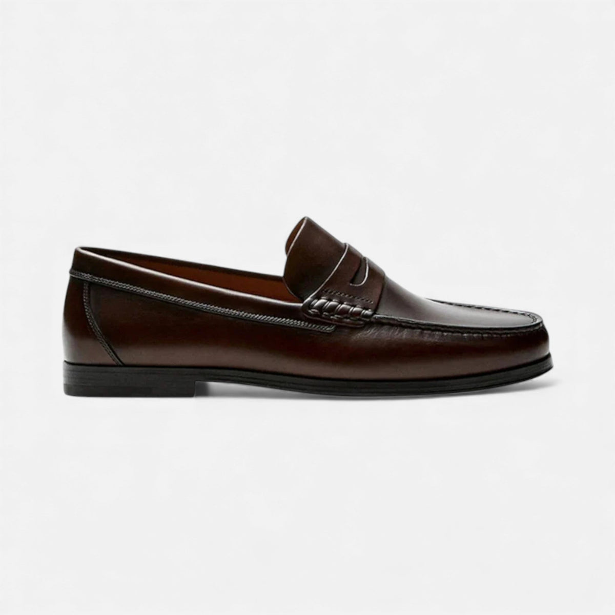 Men's Leather Penny Loafers - Genuine Cowhide - Slip-On Comfort