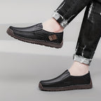 Men's Handmade Slip-On Sneakers - Comfortable Rubber Soles for All Seasons