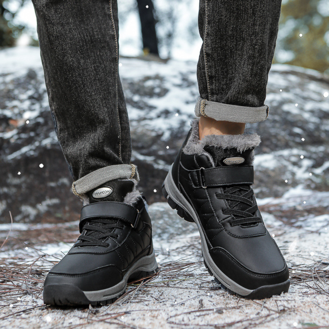 Men's Waterproof Winter Ankle Boots Plush Lined Anti-Slip