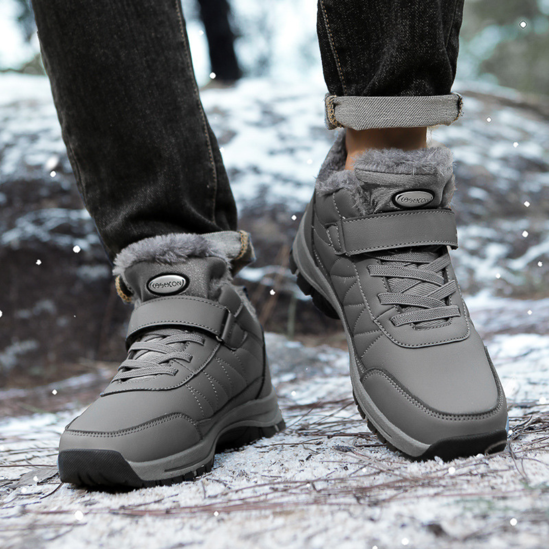 Men's Waterproof Winter Ankle Boots Plush Lined Anti-Slip