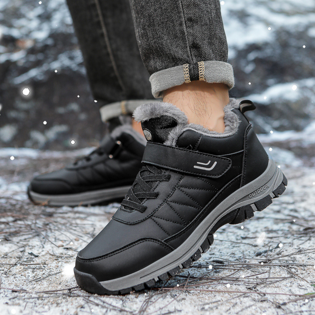 Men's Waterproof Winter Ankle Boots Plush Lined Anti-Slip