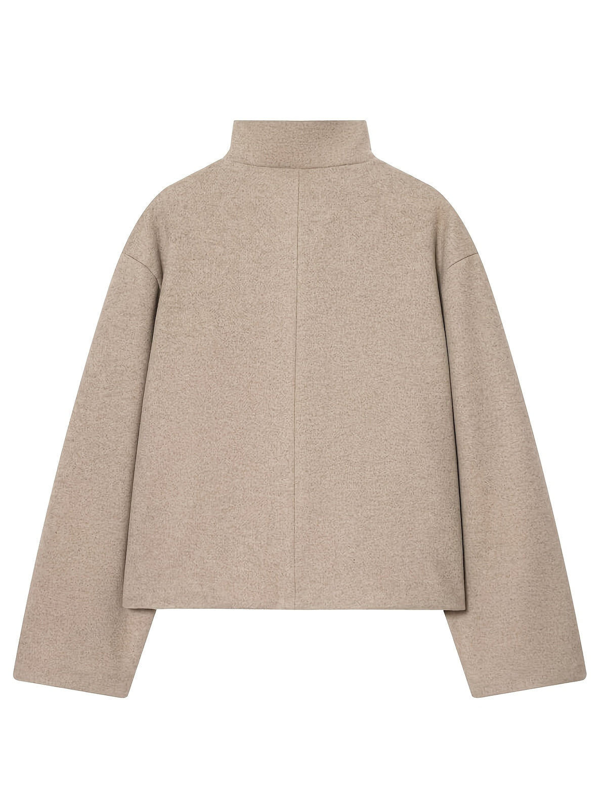 Autumn Winter Women's Stand Collar Cross-Button Coat with Pockets