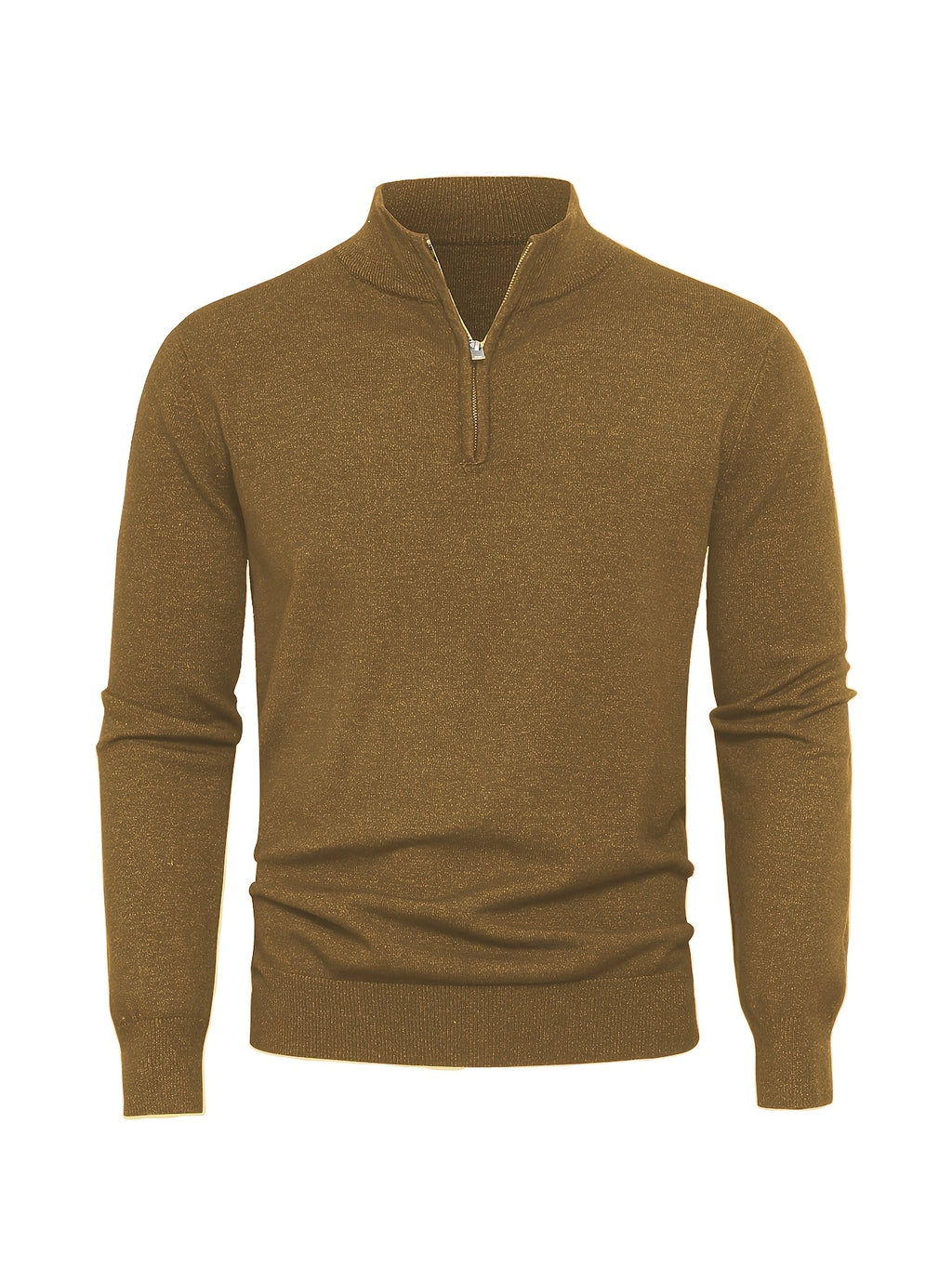 Men's Knit Zip-Front Sweater - Warm Thick Pullover for Cold Weather
