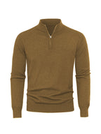 Men's Knit Zip-Front Sweater - Warm Thick Pullover for Cold Weather