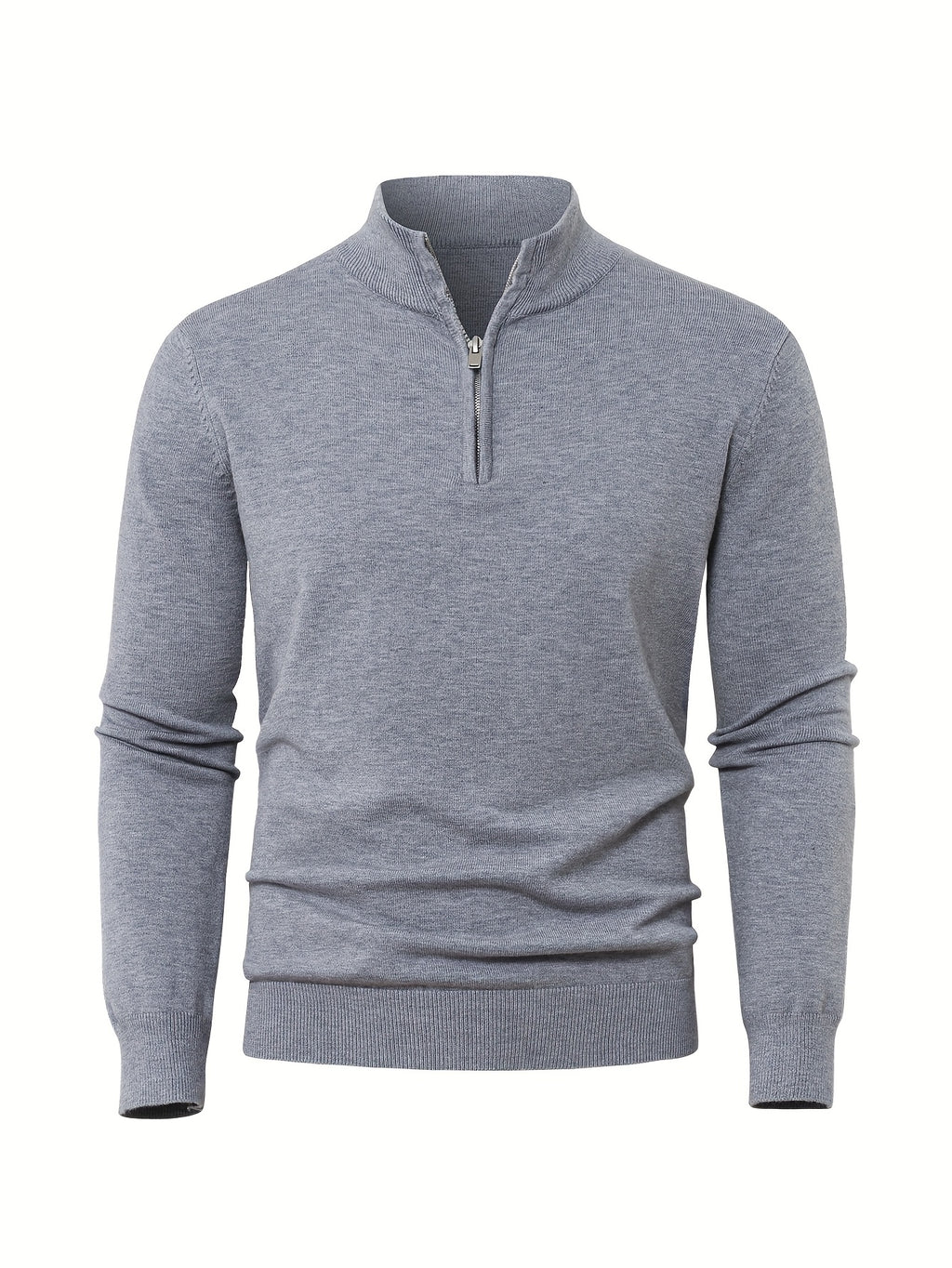 Men's Knit Zip-Front Sweater - Warm Thick Pullover for Cold Weather