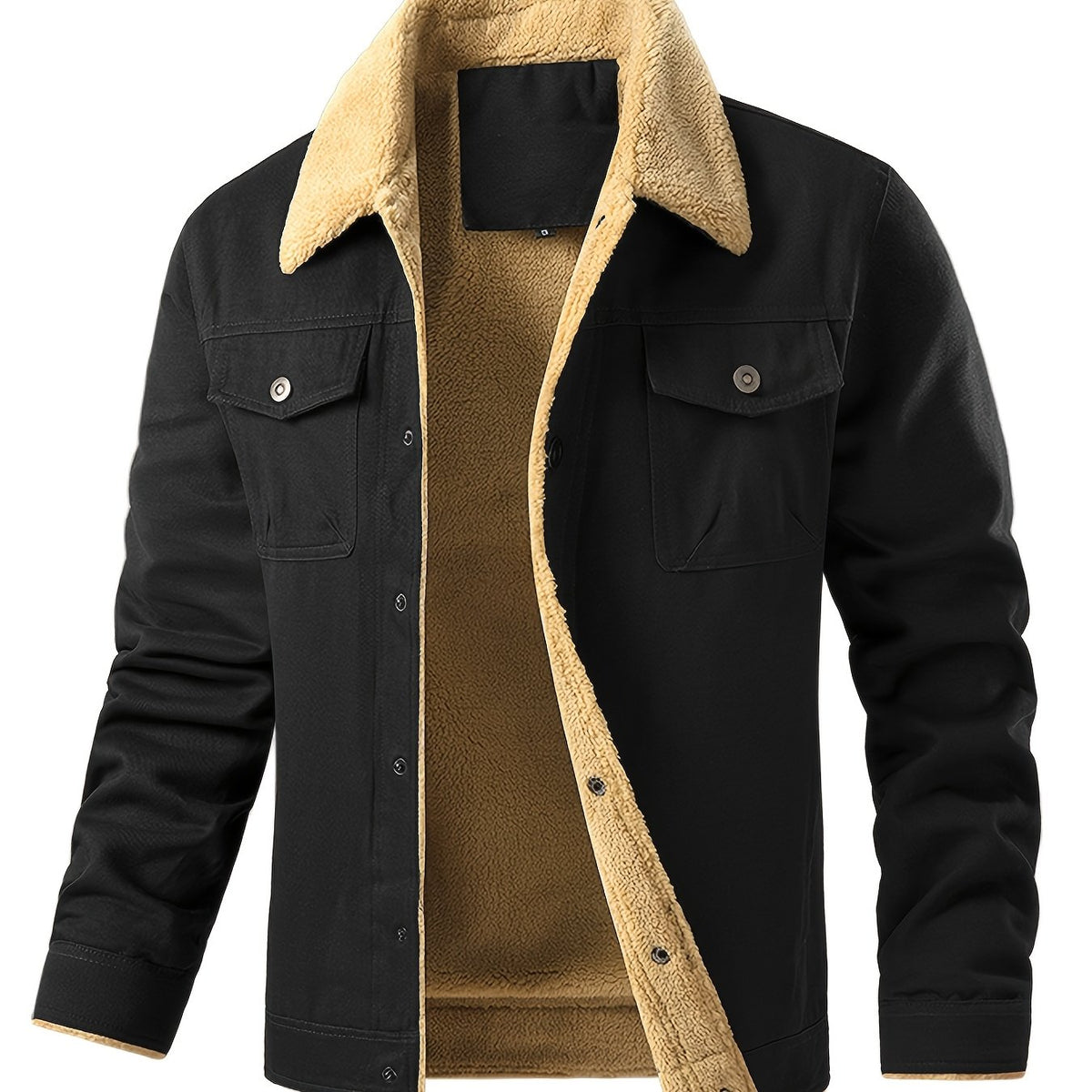 Men's Fleece-Lined Workwear Jacket for Warmth in Fall/Winter