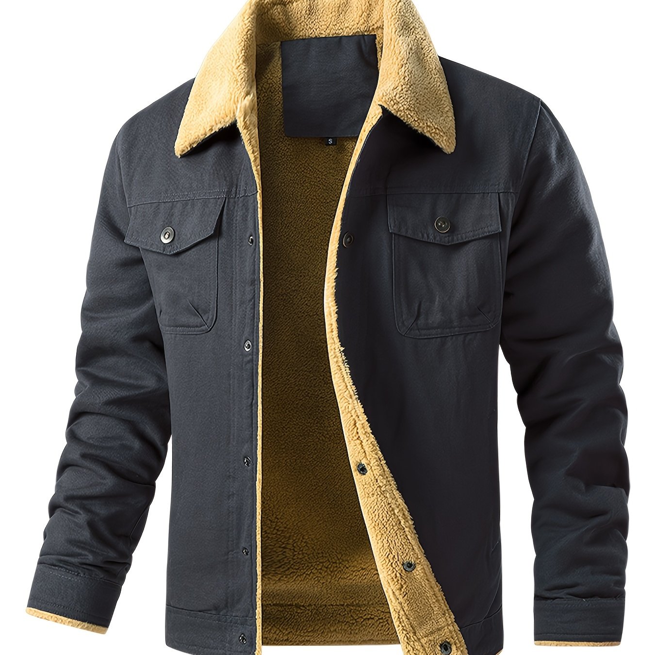 Men's Fleece-Lined Workwear Jacket for Warmth in Fall/Winter