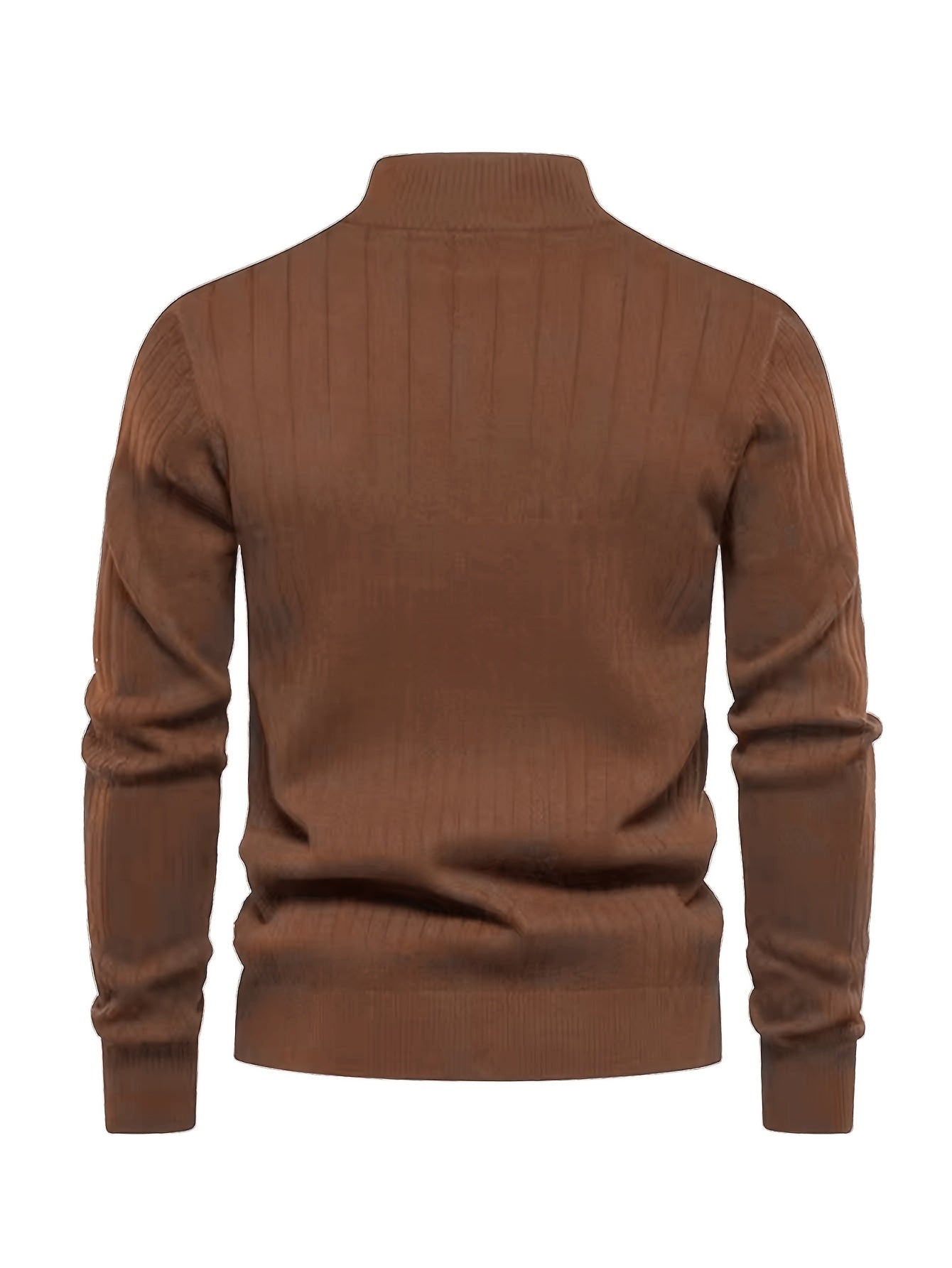 Men's Stand Collar Zipper Knit Pullover Sweater for Fall Comfort