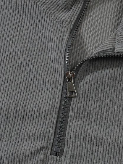 Men's Half-Zip Knit Sweater, Comfortable Casual Pullover for Autumn Wear
