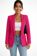 Women's Blazer - Tailored Fit with Single Button Closure