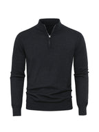 Men's Knit Zip-Front Sweater - Warm Thick Pullover for Cold Weather