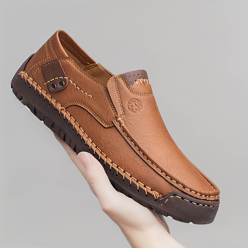 Men's Handmade Slip-On Sneakers - Comfortable Rubber Soles for All Seasons