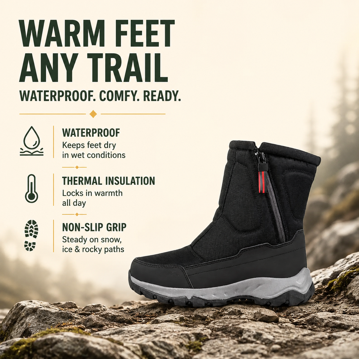 Women's Waterproof Thermal Boots for Winter Adventures