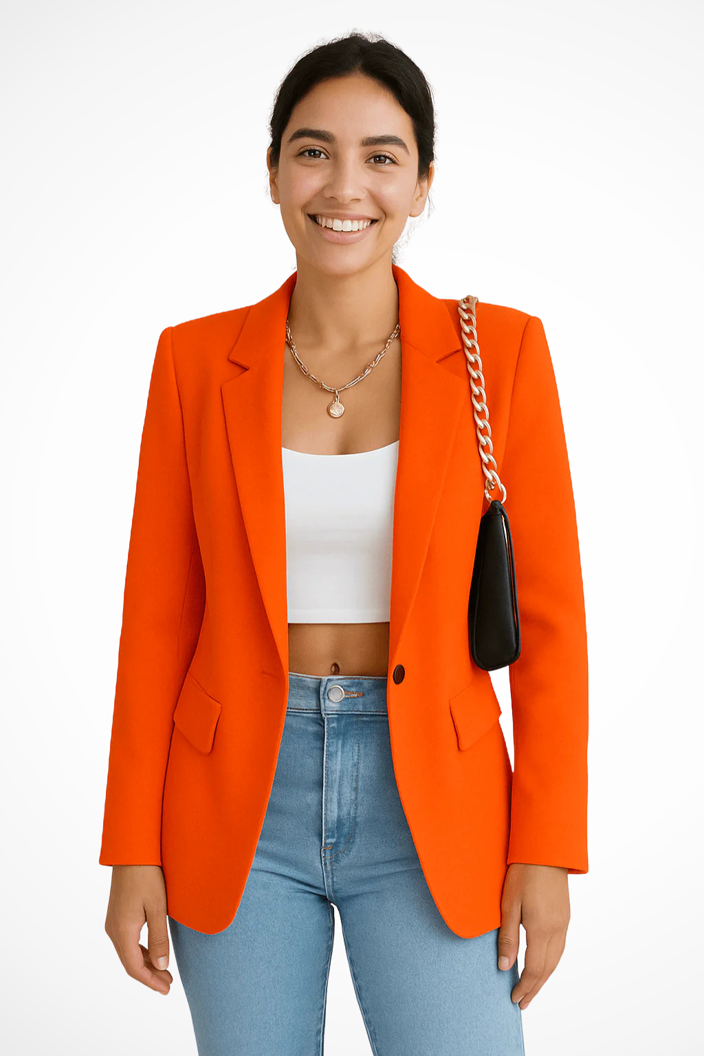 Women's Blazer - Tailored Fit with Single Button Closure