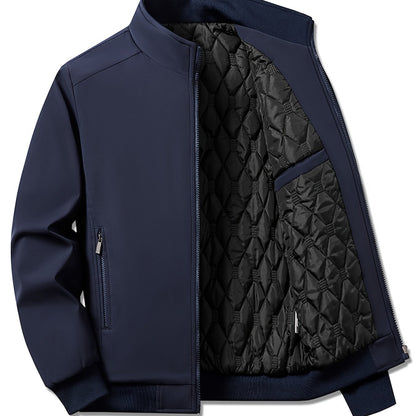 Winter Men's Windproof Stand Collar Jacket - Softshell, Casual Fit