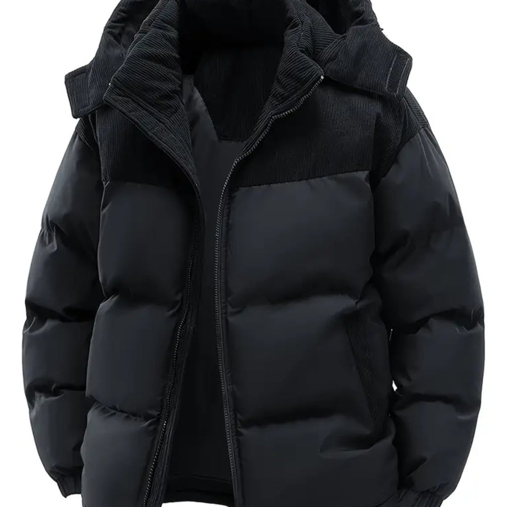 Men'S Fall Winter Thick Corduroy Jacket Casual Warm Coat - Hooded Jacket