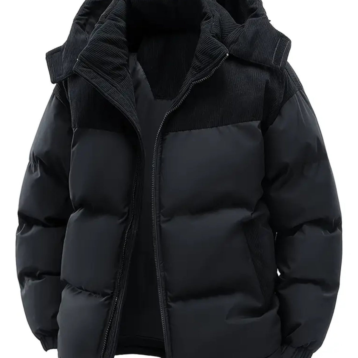 Men'S Fall Winter Thick Corduroy Jacket Casual Warm Coat - Hooded Jacket