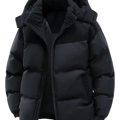 Men'S Fall Winter Thick Corduroy Jacket Casual Warm Coat - Hooded Jacket