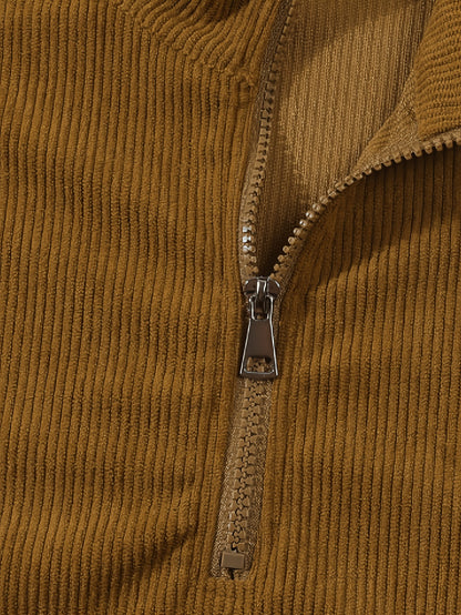 Men's Half-Zip Knit Sweater, Comfortable Casual Pullover for Autumn Wear