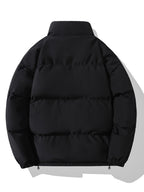 Autumn/Winter Men's Regular Fit Thickened Casual Solid Color Padded Coat, Men's Winter Warm Outerwear