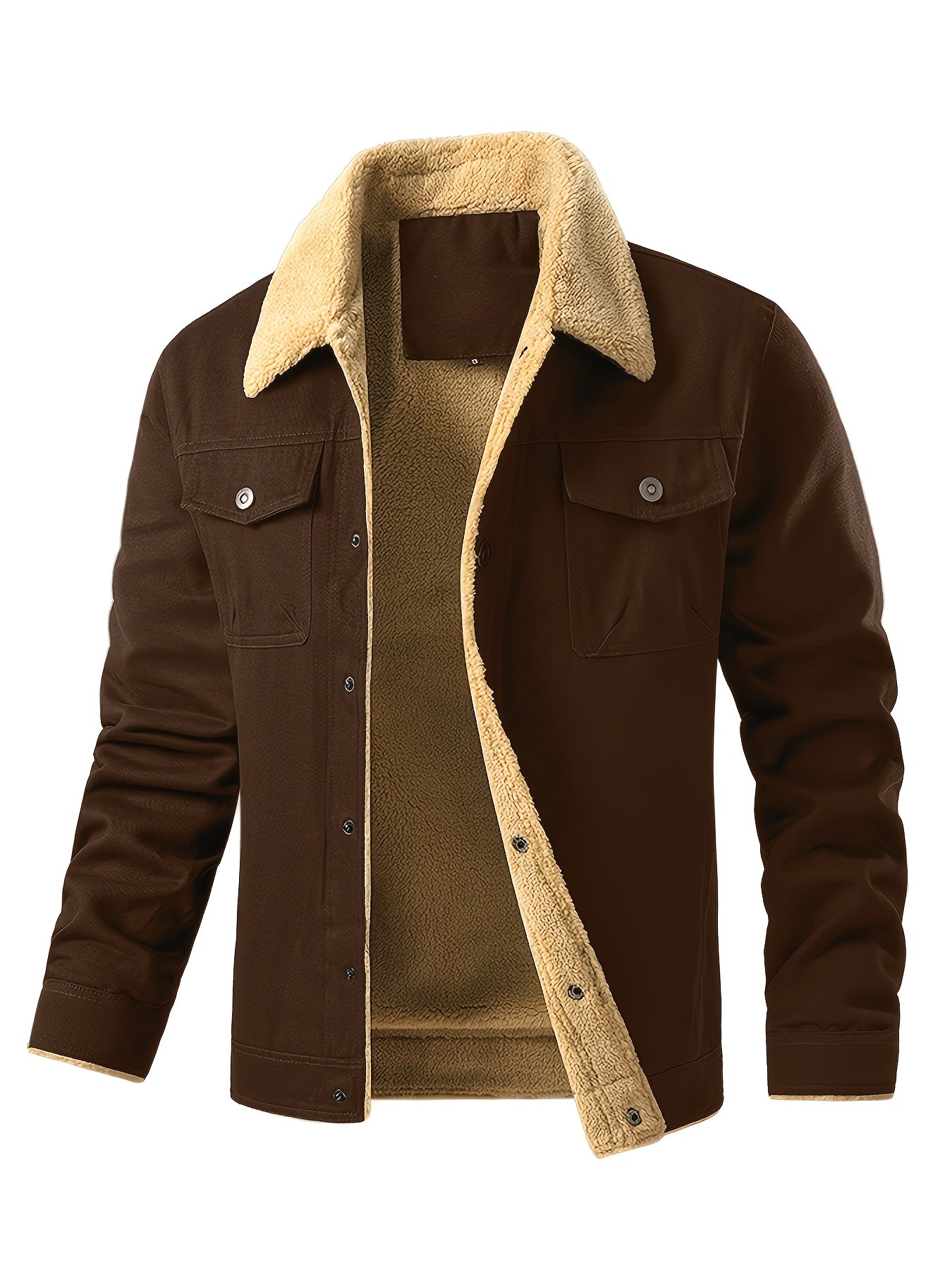 Men's Fleece-Lined Workwear Jacket for Warmth in Fall/Winter