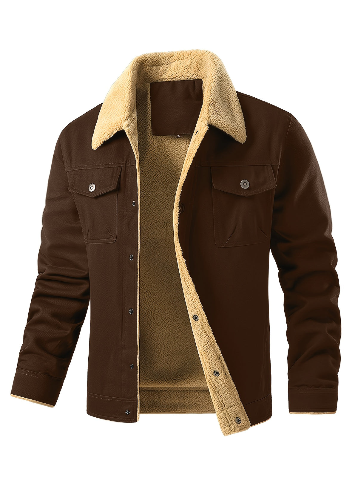 Men's Fleece-Lined Workwear Jacket for Warmth in Fall/Winter