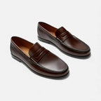 Men's Leather Penny Loafers - Genuine Cowhide - Slip-On Comfort