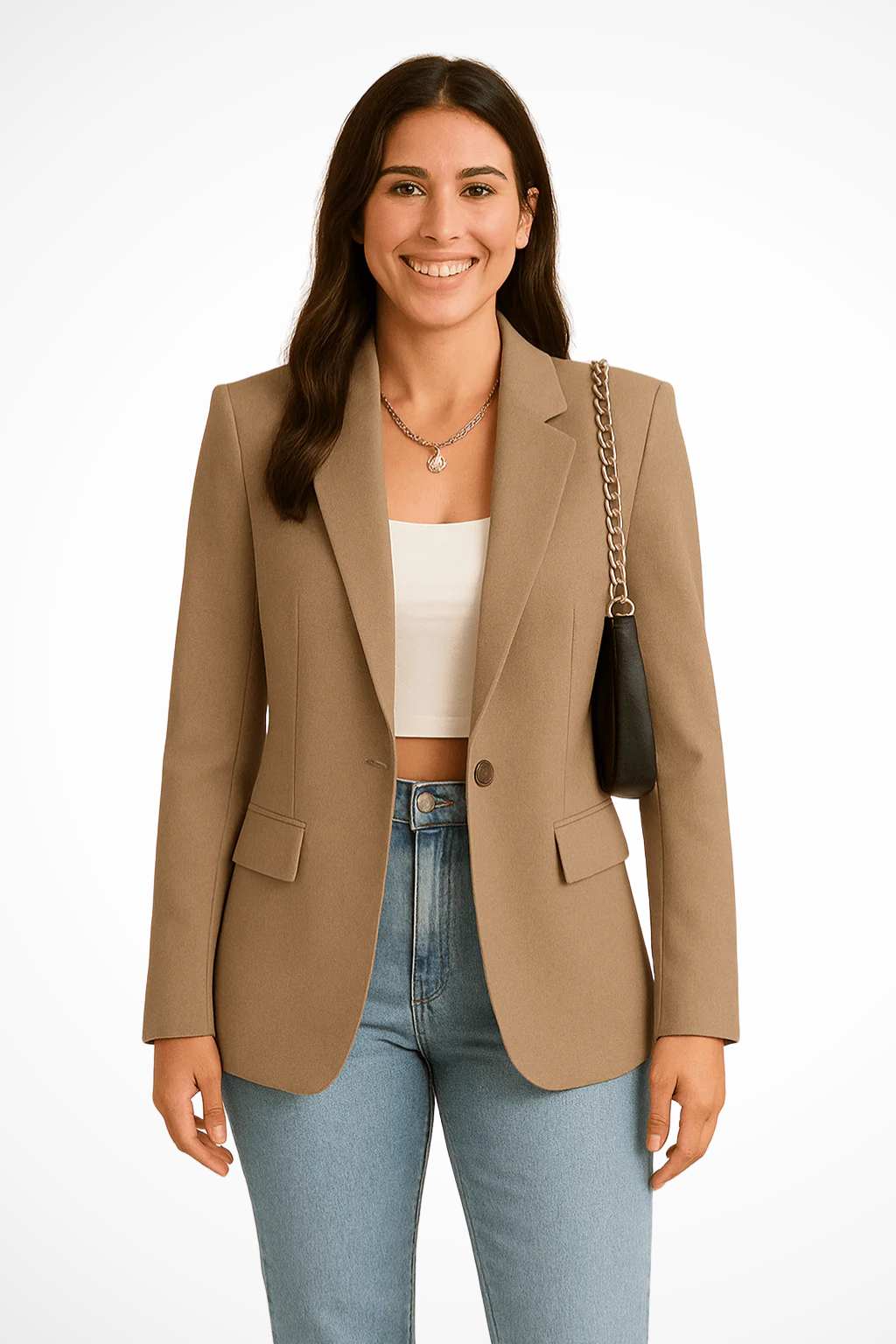 Women's Blazer - Tailored Fit with Single Button Closure