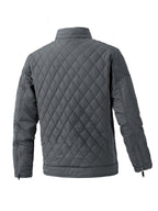 Men's Casual Diamond Pattern Stand-Up Collar Jacket in Polyester