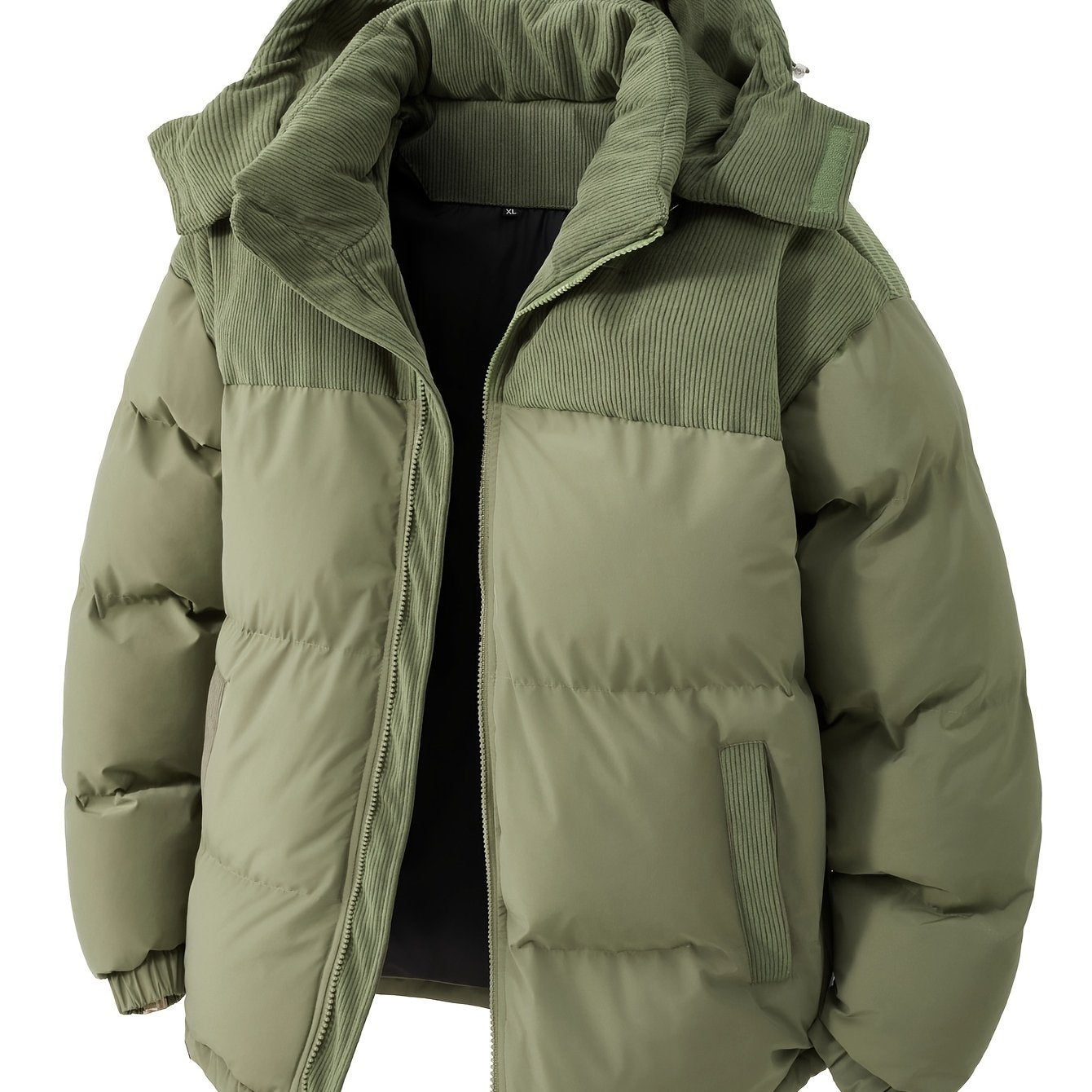 Men'S Fall Winter Thick Corduroy Jacket Casual Warm Coat - Hooded Jacket