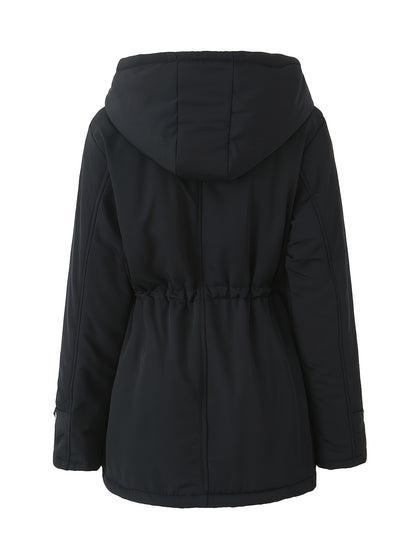 Women's Winter Hooded Parka Jacket - Heavy-Duty Cold Weather Coat