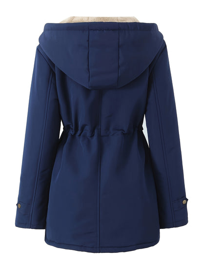 Women's Winter Hooded Parka Jacket - Heavy-Duty Cold Weather Coat