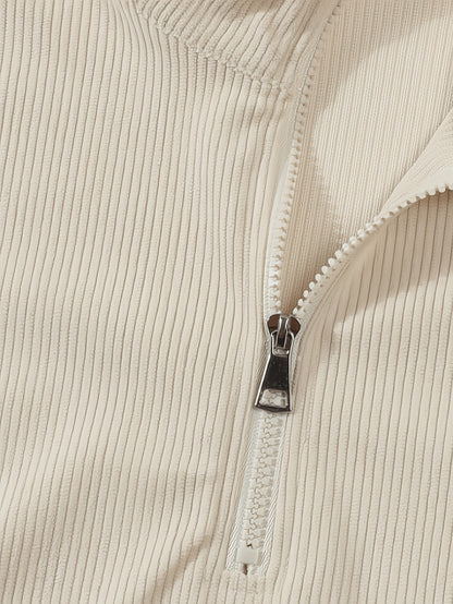 Men's Half-Zip Knit Sweater, Comfortable Casual Pullover for Autumn Wear
