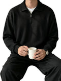 Men's Half-Zip Knit Sweater, Comfortable Casual Pullover for Autumn Wear