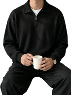 Men's Half-Zip Knit Sweater, Comfortable Casual Pullover for Autumn Wear