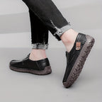 Men's Handmade Slip-On Sneakers - Comfortable Rubber Soles for All Seasons