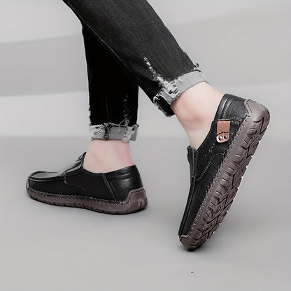 Men's Handmade Slip-On Sneakers - Comfortable Rubber Soles for All Seasons