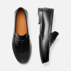 Men's Leather Penny Loafers - Genuine Cowhide - Slip-On Comfort