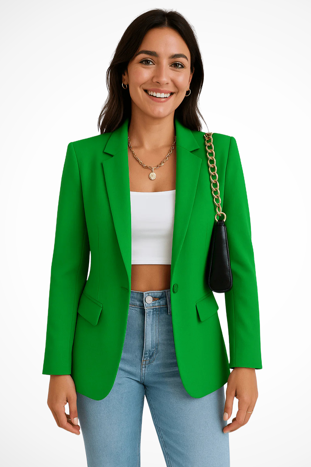Women's Blazer - Tailored Fit with Single Button Closure